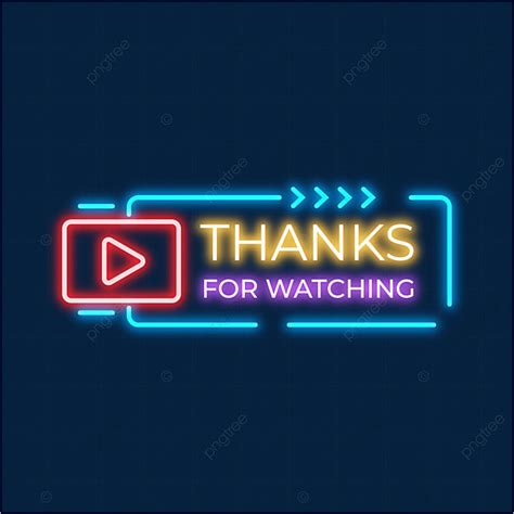 Neon Social Media Vector Hd Images Thanks For Watching Neon Sign