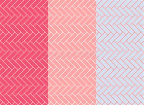 Set Zigzag Herringbone Seamless Patterns Stock Illustrations Set