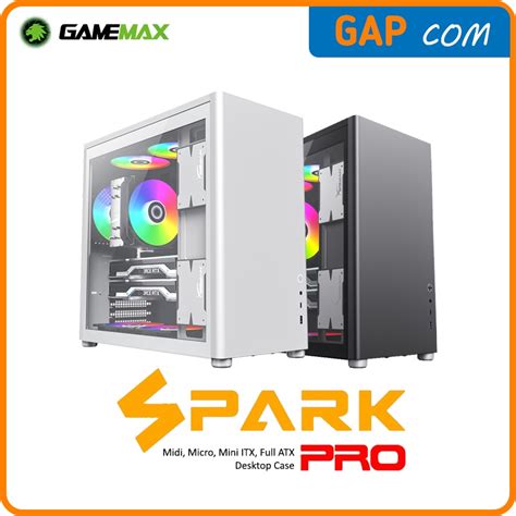 Jual Casing Komputer Gamemax Spark PRO Dual Tempered Glass PC Case