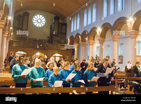 Children singing hymns in church London England UK Stock Photo - Alamy