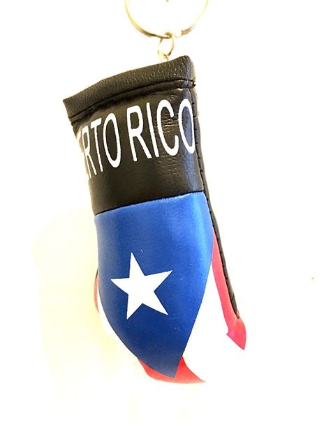 Boricua Keychain Style Puerto Rico Flag Mini Boxing Glove Design Gloves Design Boxing Gloves