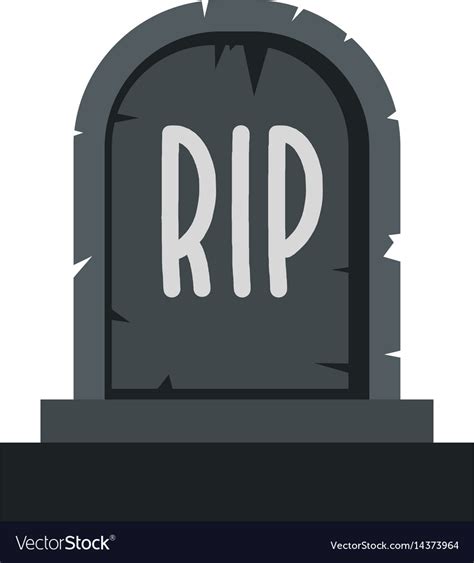 Stone Tombstone Rip Icon Isolated Royalty Free Vector Image