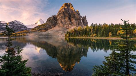 Download Reflection Lake Forest Nature Mountain 4k Ultra HD Wallpaper