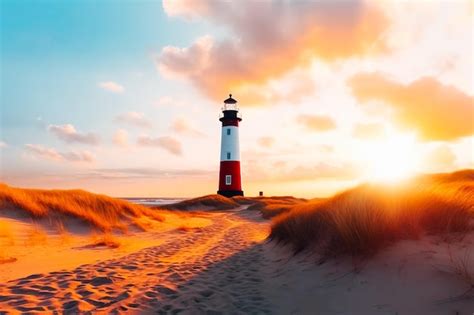 Premium Ai Image A Panoramic View Of The Lighthouse On The Coast In