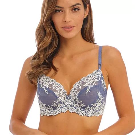 Soutien gorge plongeant armatures à Dentelle Florale Stretch Bleu Wacoal Lingerie Suisses