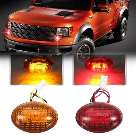 3LED Amber Red Side Marker Cars Dually Bed 12V LED Lights For Ford F350