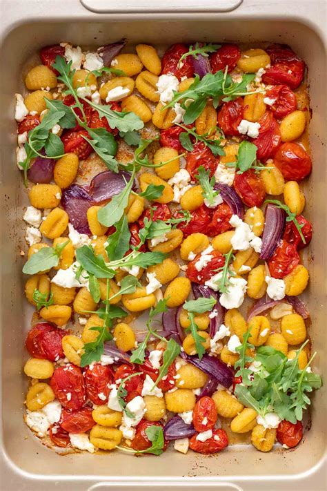 Oven Baked Gnocchi With Tomatoes And Feta Recipe Elle Republic