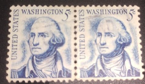 GEORGE WASHINGTON RARE DOUBLE 5 CENT BLUE UNITED STATES POSTAGE STAMP