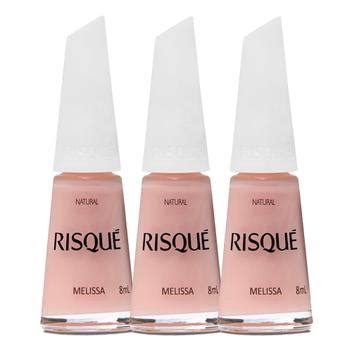 Kit 3 Esmalte Risqué Nude Natural Melissa 8ml Esmalte Magazine Luiza