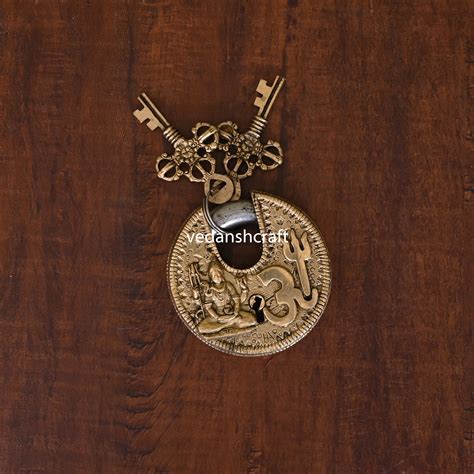 Brass Shiva Om Round Door Lock Vedansh Craft