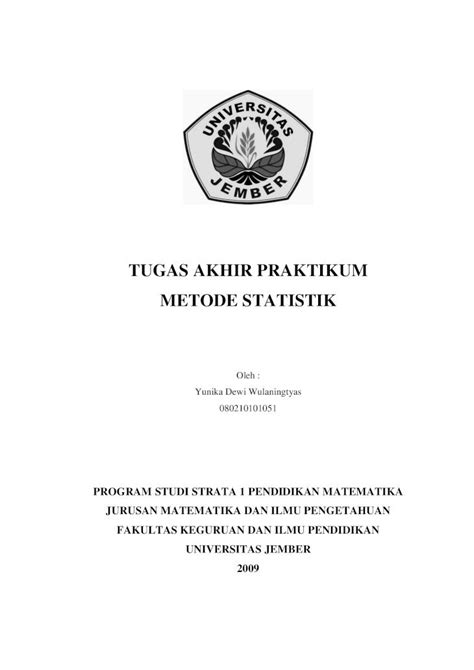 PDF TUGAS AKHIR PRAKTIKUM METODE STATISTIK PDF Filetugas Akhir