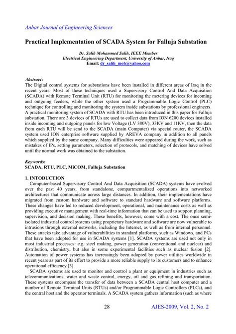 Pdf Practical Implementation Of Scada System For Falluja The