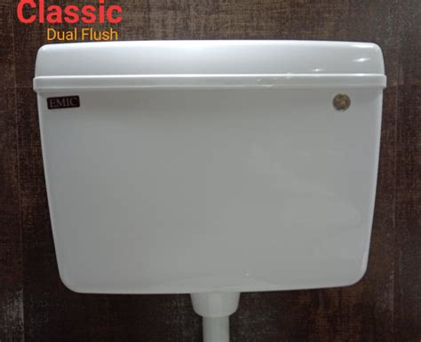 White Aquador Classic Dual Plastic Flushing Cisterns For Toilet Model