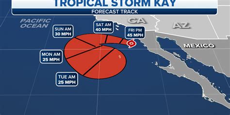 Tropical Storm Kay Bringing Heavy Rain Gusty Winds To Southern California