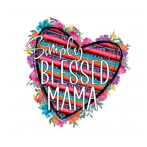 Simply Blessed Mama Sublimation Design Printable Png Digital Download