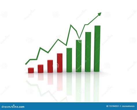 D Graph Showing Rise In Profits Or Earnings Stock Illustration