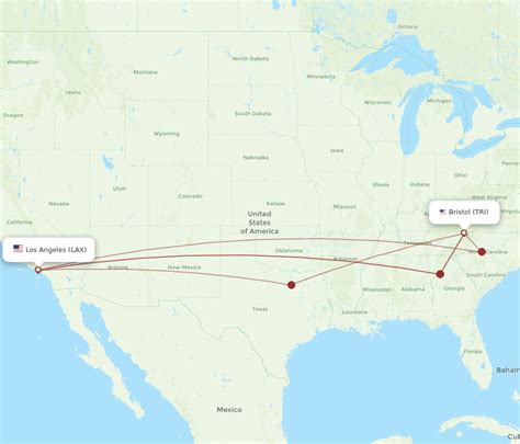 All Flight Routes From Bristol Vajohnson Citykingsport To Los