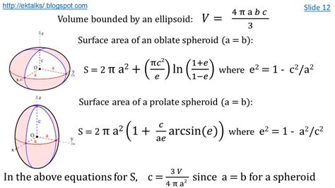 Ektalks Surface To Volume Ratio For A Spheroid Cylinder Cone And