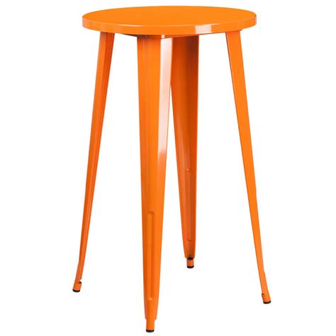 Flash Furniture Ch 51080bh 4 30vrt Or Gg 24 Round Orange Metal Indoor Outdoor Bar Height