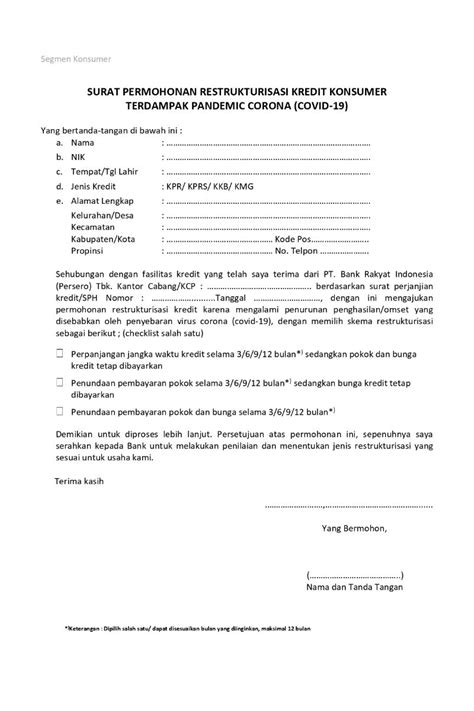 Contoh Surat Permohonan Keringanan Pembayaran Kpr Homecare24 Riset