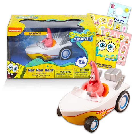 Spongebob Squarepants Patrick Star Pull Back Hot Rod Boat Spongebob Gift Bundle With Patrick