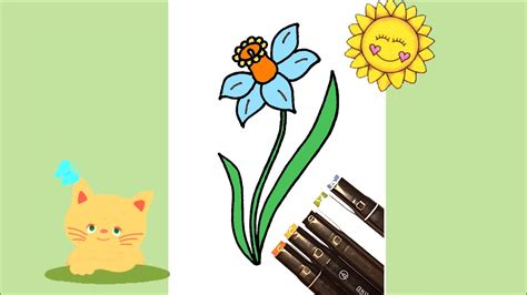 Narcissus Flower How To Draw Very Easy And Fast Drawing For Kids