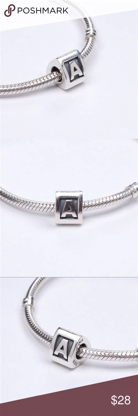 Authentic Pandora Sterling Silver Letter A Charm Pandora Pandora