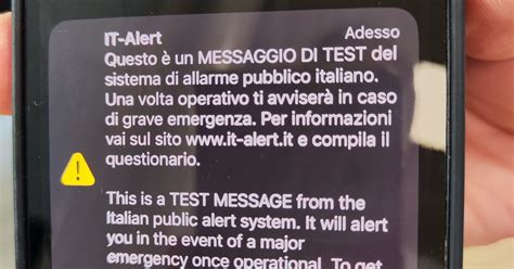 IT alert il test nel Lazio è scattato alle 12 allarme e messaggio sul