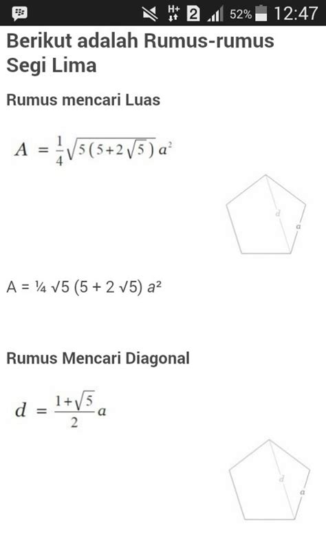 Rumus Luas Segi Lima