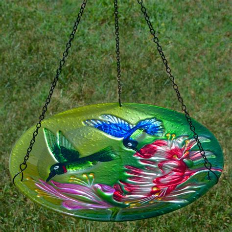 Hummingbirds Glass Hanging Bird Bath | Momma's Home Store