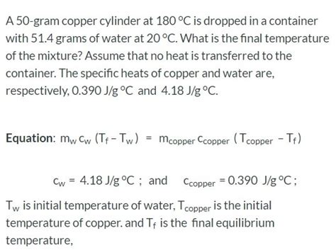 Final Equilibrium Temperature Equation Tessshebaylo