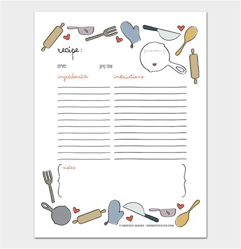 Printable Cookbook Template Free Printable Templates