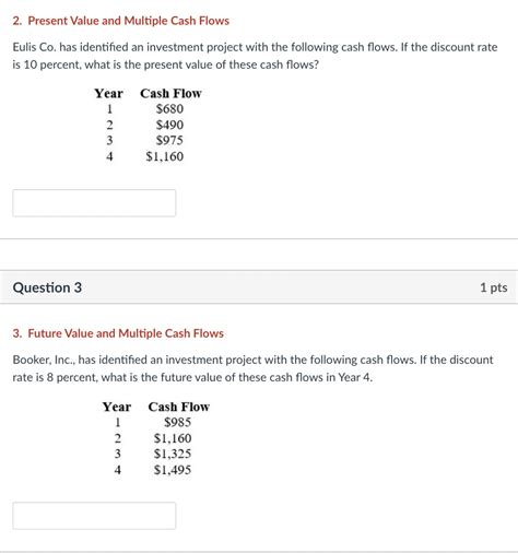 Solved 2 Present Value And Multiple Cash Flows Eulis Co