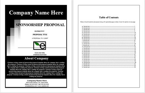 sponsorship proposal template  word templates