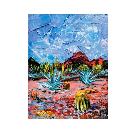 Arizona Desert Painting Arizona Original Art Mountains Etsy