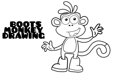 How To Draw Buji Boots Monkey Drawing Dora The Explorer Character