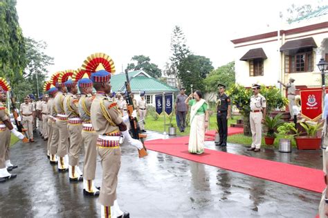 Najma Heptulla Inspects 73rd Independence Day Parade At Raj Bhavan