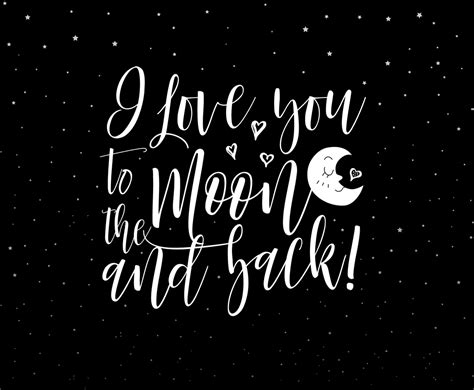 I Love You To The Moon And Back Hand Lettering Vector Art And Graphics