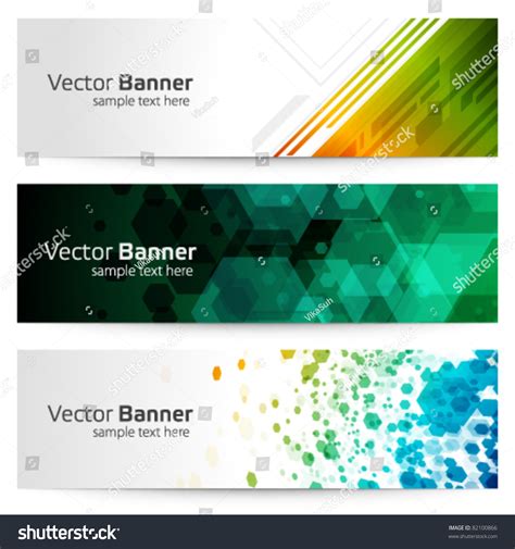 Abstract Trendy Vector Banner Header Set Stock Vector