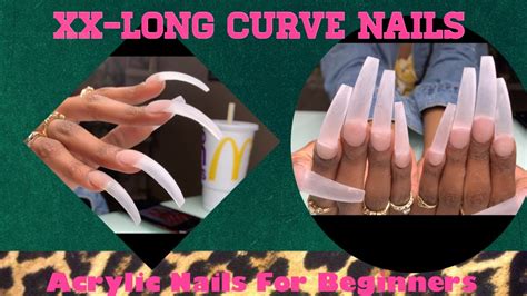 Xx Long Curve Nails For Beginners Acrylic Nail Fullset Tutorial For