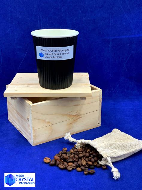 Rippled Hot Coffee Cup Oz White Black Kraft Red Yellow Blue Pcs Per Pack