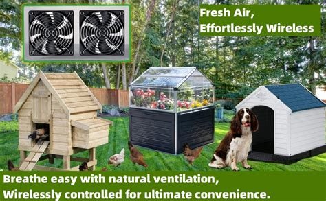 Orayafid Solar Powered Dual Fan Kit For Greenhouse Chicken Coop And Shed 10w Solar Panel