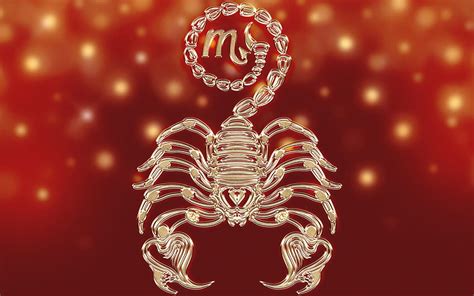 Zodiac Scorpio Scorpio Zodiac Fantasy Red Golden HD Wallpaper