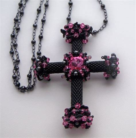 Beaded Cross Pendant Cross Jewelry Beaded Cross Beaded Jewelry