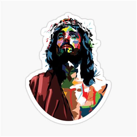 Jesus Christ Face Sticker For Sale By Artlab9 Redbubble