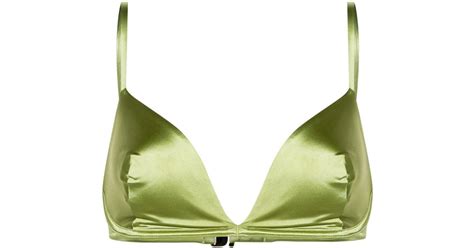 Form And Fold The Triangle Bikini Top In Green Lyst