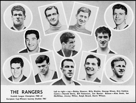 Rangers Players Pictures In 1961 Glasgow Rangers Football Ranger