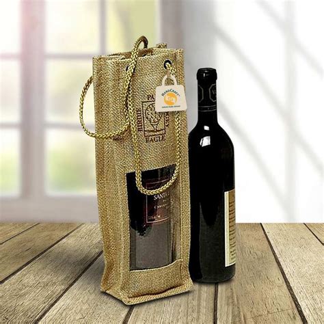 Jute Wine Bag With Window Manufacturer 002 HandcraftCustom