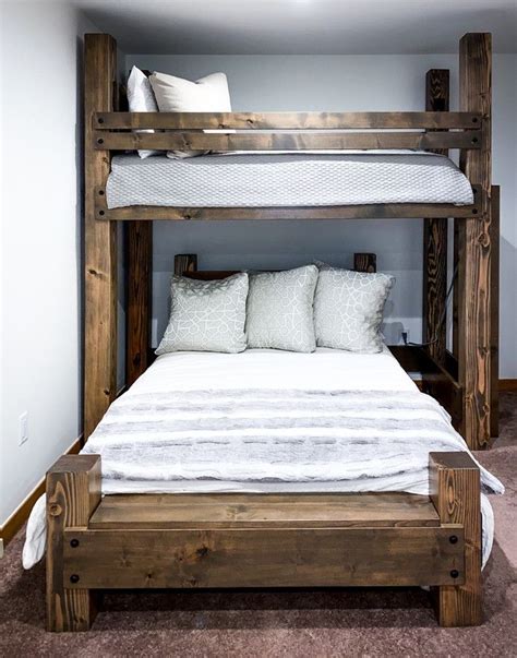 Twin Over Full T Style Adult Bunk Bed In Mountain Grey Gallery