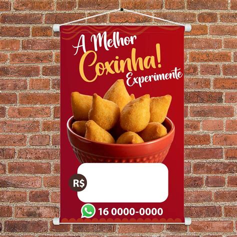 Banner Impresso Em Lona Personalizado A Melhor Coxinha Fran Adesivos